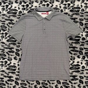 Axist Black and White Geometric Polo Shirt